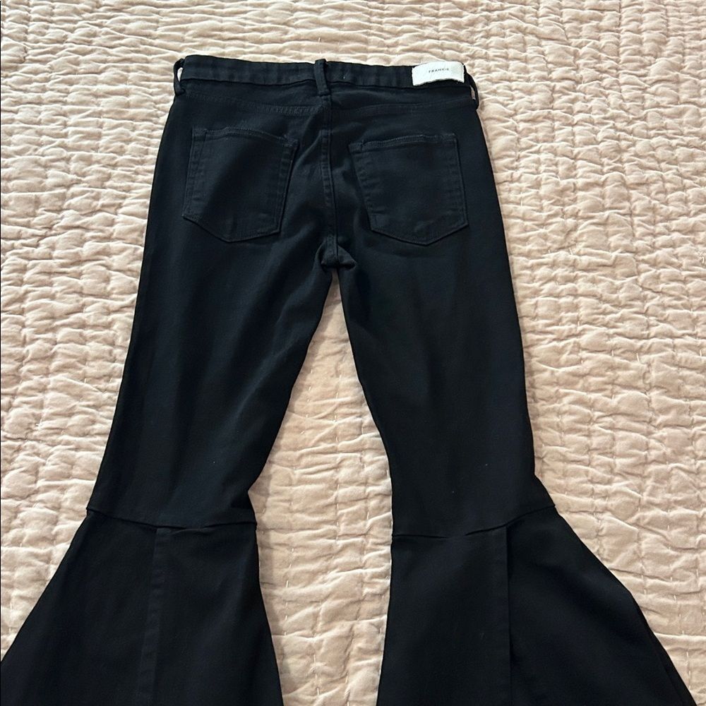 Frankie Black Flared Bell Bottom Jeans with open back size 25 - Picture 11 of 13